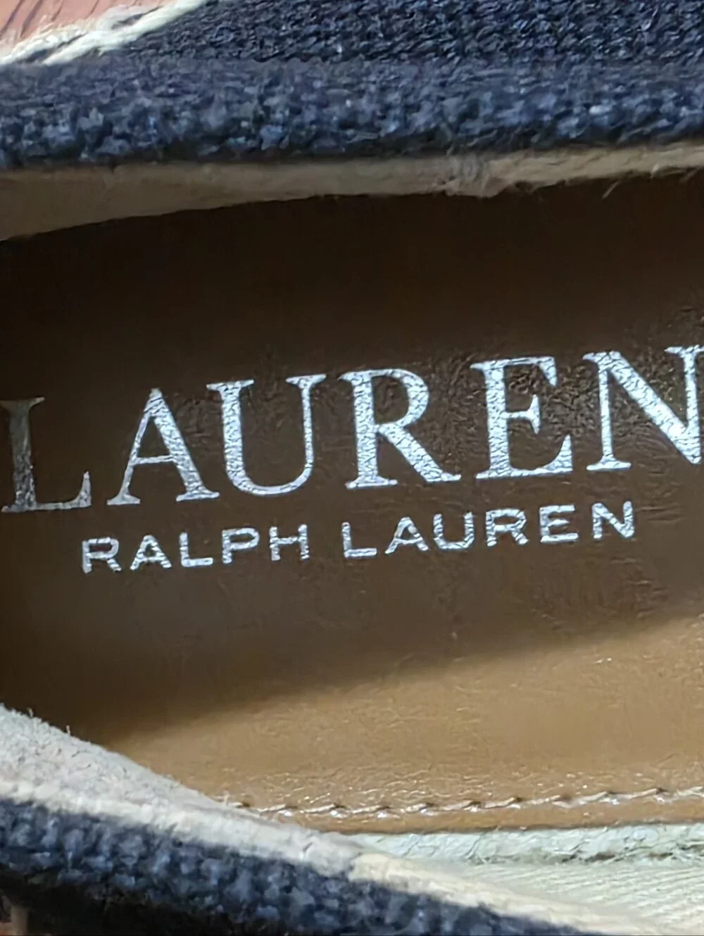 Ralph Lauren Cameryn Nautical Stripe Espadrille Canvas Flat Loafers Navy White 7